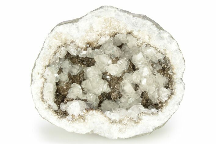 Keokuk Geode Half with Calcite Crystals - Missouri #274265